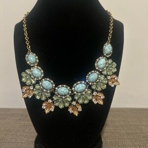 The Skyline Collection Elegant Turquoise and Gold Statement Necklace